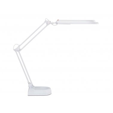 Lampe de bureau bras articulé MAUL, avec socle, blanche