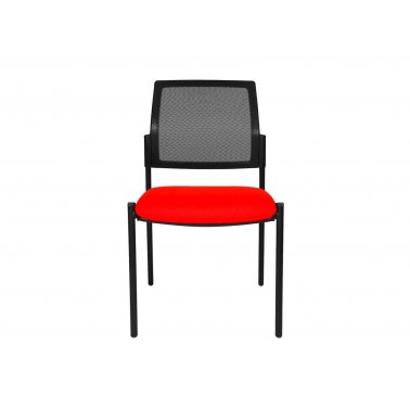 2 chaises BtoB 10 sans accoudoirs dos ajouré, assise rouge