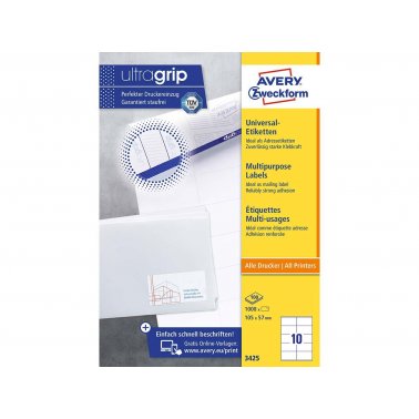 1000 étiquettes multi-usage Avery 3425 57 x 105 mm
