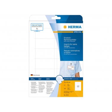 300 badges papier FSC Herma 75 x 40 mm