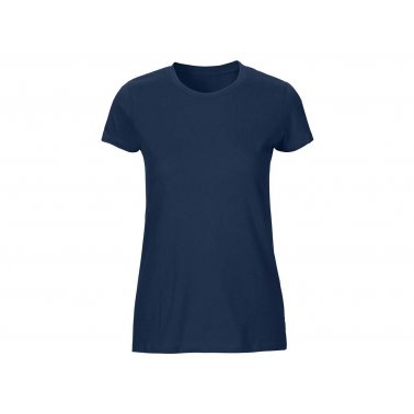 Tee-shirt coton bio 155 g/m² coupe femme, bleu marine, taille XS