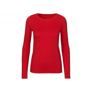 T-shirt manches longues femme coton bio 155g rouge, S