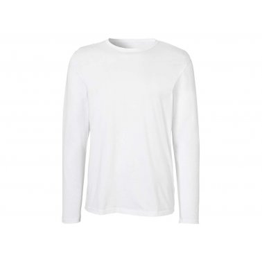 T-shirt manches longues homme coton bio 155g blanc, S