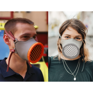 2 masques de protection FMP1 OCOV, avec 2x5 filtres lavables