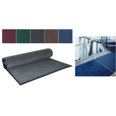 2 tapis professionnel fibres olefin, L900 x l600 mm, gris