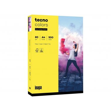 Ramette papier Tecno Colors 500 f. 80g jaune