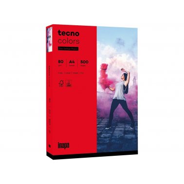 Ramette papier Tecno Colors 500 f. 80g rouge vif