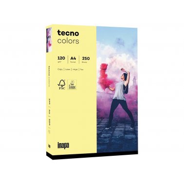 Ramette papier Tecno Colors 250 f. 120g jaune clair