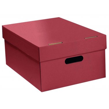 Boîte de rangement carton, grande, rouge