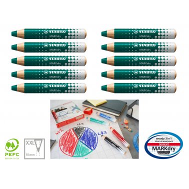10 crayons marqueur Stabilo MarkDry, vert
