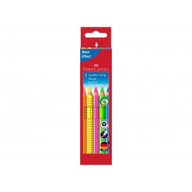 5 crayons Faber-Castell "Jumbo Grip Neon"