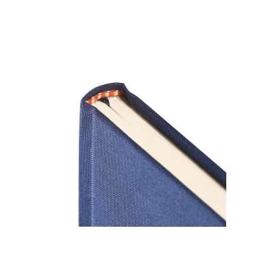 Carnet relié lin, 100% recyclé, 176 pages, A4, bleu