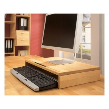 Rehausseur écran PC, Support écran PC, Organisateur de bureau en bois