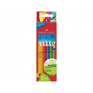 6 gros crayons de couleur Faber-Castell Jumbo Grip