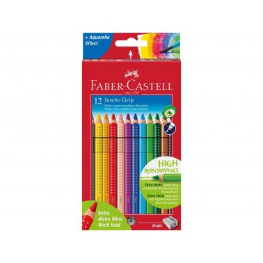 12 gros crayons de couleur Faber-Castell Jumbo Grip