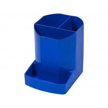 Pot à crayons 4 compartiments plast. recyclé Forever bleu foncé