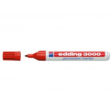1 marqueur edding 3000 pointe ogive 1,5 à 3 mm, rouge