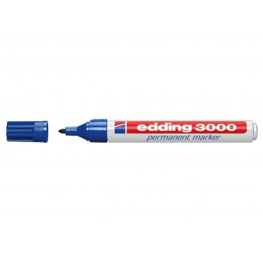 1 marqueur edding 3000 pointe ogive 1,5 à 3 mm, bleu