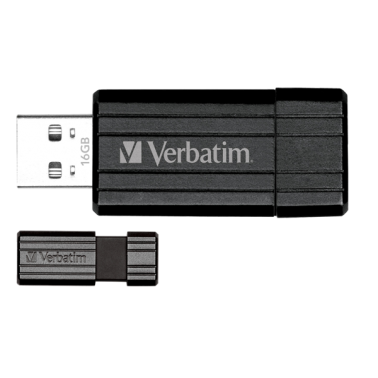 Clef USB Verbatim PinStripe noire, 16 Go