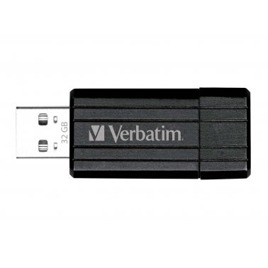 Clef USB Verbatim PinStripe noire, 64 Go