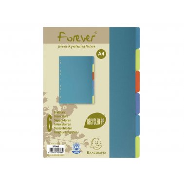 Intercalaire A4 PP recyclé Forever 6 touches