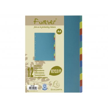 Intercalaire A4 PP recyclé Forever 12 touches