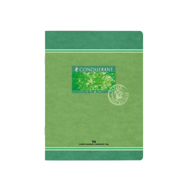 Petit cahier recyclé Conquérant Vert grands carreaux