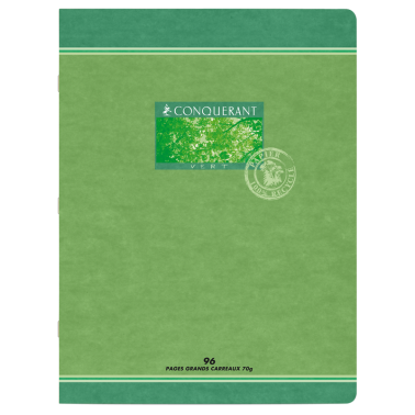 Grand cahier recyclé Conquérant Vert