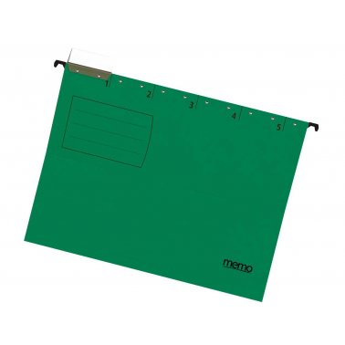 5 dossiers suspendus couleur en carton recyclé, vert