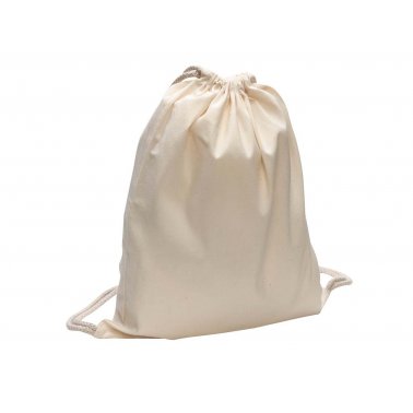 1 sac à lacet coton bio 140 g, façon sac à dos, 32 x 40 cm blanc
