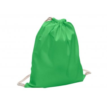 1 sac à lacet coton bio 140 g, façon sac à dos, 32 x 40 cm vert