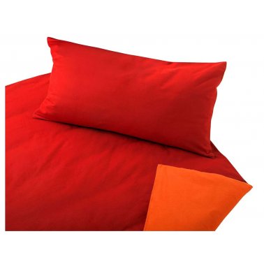 Edel coton bio housse 135x200cm+1 taie 80x80cm rouge/orange