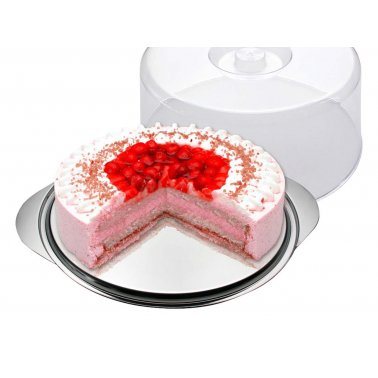 Plat à gâteau Ø 33,5 cm, avec cloche plastique