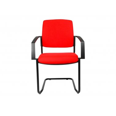 2 chaises porte-à-faux BtoB 20 avec accoud, rouge