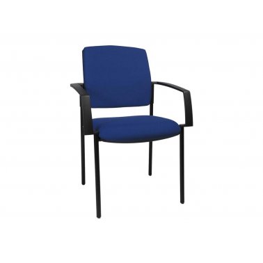2 chaises BtoB 10 avec accoudoirs, dossier et assise bleu foncé