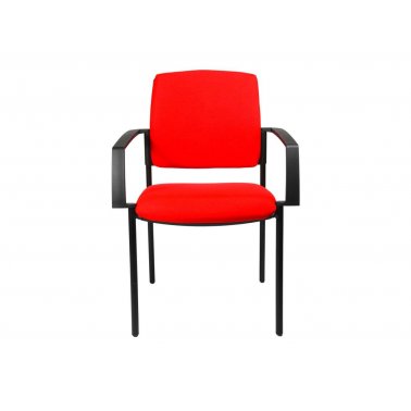 2 chaises BtoB 10 avec accoudoirs, dossier et assise rouges