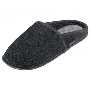 Chaussons/mules en laine vierge Virgen anthracite, taille 36