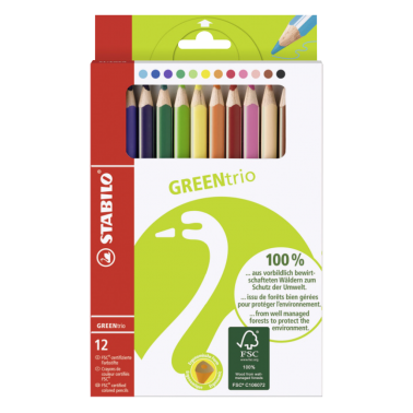 Crayons de couleurs assorties « GREENtrio »
