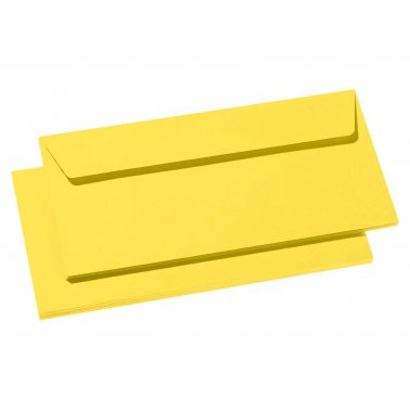 20 enveloppes 110x220 sans fenêtre Pollen autocollantes jaune