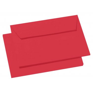 20 enveloppes C6 sans fenêtre Pollen autocollantes rouge