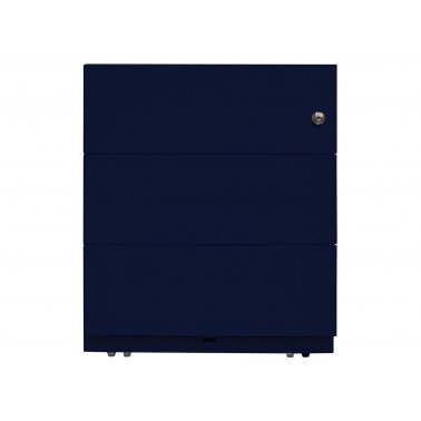 Caisson roulettes Bisley Note 3 tiroirs prof 55,6cm bleu oxford