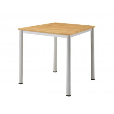Table modulaire Base carrée 70x70cm hêtre massif pieds gris alu