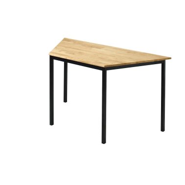 Table réu trapèze Contar 140x70/70cm bouleau, pieds noirs