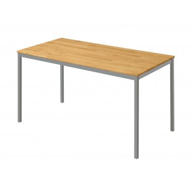 Table de réunion rectangle Contar, 70 x 70 cm, hêtre massif, pieds gris clair
