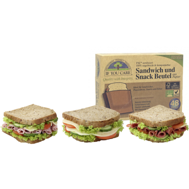 Sachets à sandwich en papier « IF YOU CARE »