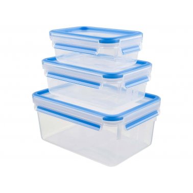 Lot de 3 boîtes alimentaires hermétiques en plastique, 1,0 L+ 2,3 L+ 3,7 l