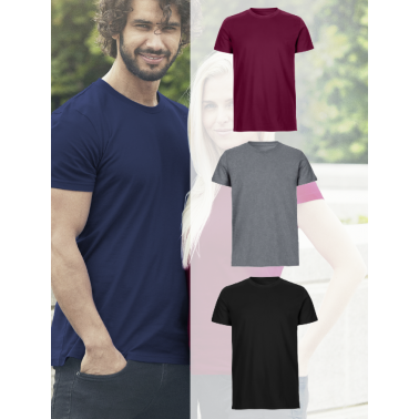 Tee-shirt coton bio 155 g/m², coupe homme, bordeaux, taille M