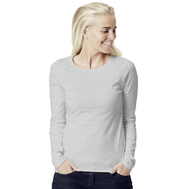 Tee-shirt manches longues coton bio 155 g/m², coupe femme, blanc, taille L