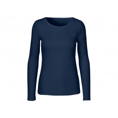 T-shirt manches longues femme coton bio 155g bleu marine, S