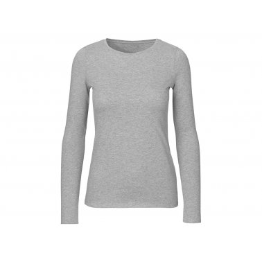 Tee-shirt manches longues coton bio 155 g/m², coupe femme, gris, taille S